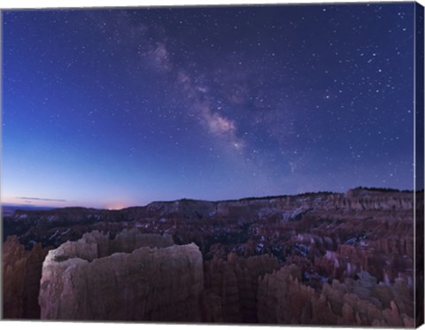 Framed Milky Way over the Needle Rock Formations of Bryce Canyon, Utah Print