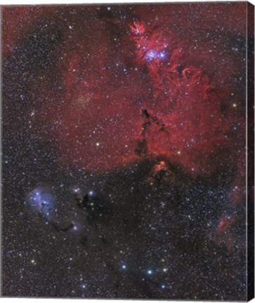 Framed Nebula in Monoceros Print