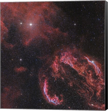 Framed Veil Nebula in the Constellation Cygnus Print