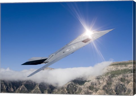 Framed F-117 Nighthawk over New Mexico Print