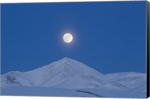 Framed Full Moon over Ogilvie Mountains, Canada Print