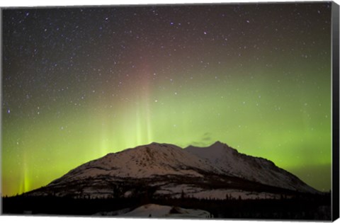 Framed Aurora Borealis and Milky Way over Carcross Desert Print