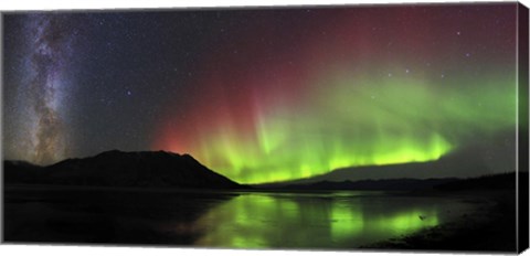 Framed Aurora Borealis, Milky Way and Big Dipper Print