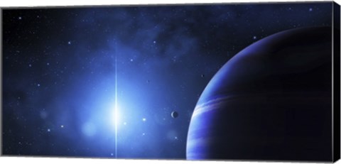 Framed Star Glows on a Nearby Gas Giant Print