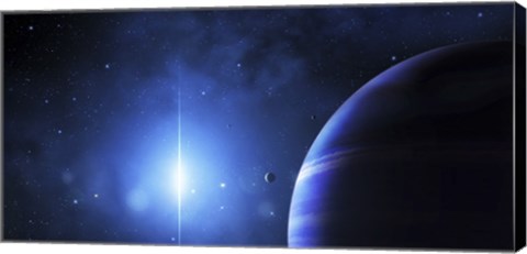 Framed Star Glows on a Nearby Gas Giant Print