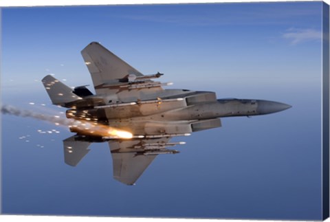Framed F-15 Eagle Releases a Flare Print
