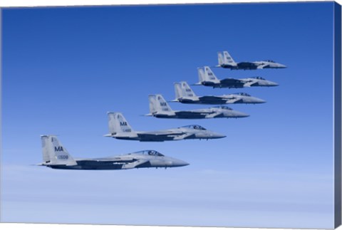 Framed Six F-15 Eagles Fly in Formation Print