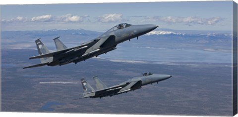 Framed Two F-15 Eagles Training over Oregon Print