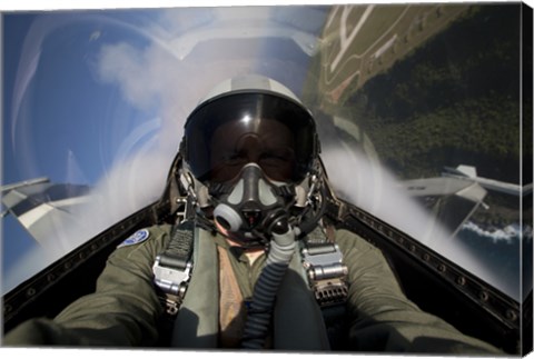 Framed View from the Cockpit of an F-16 Print