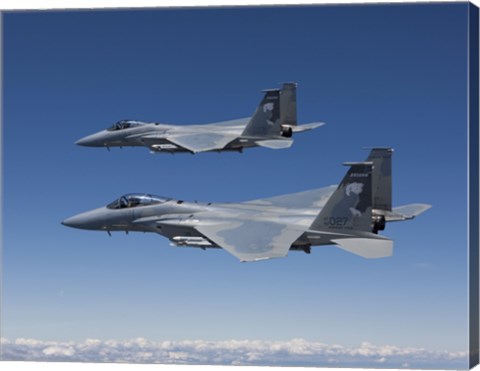 Framed Two F-15 Eagles over Oregon Print