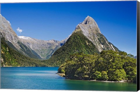 Framed Mitre Peak, Milford Sound, South Island, New Zealand Print