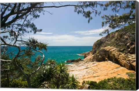 Framed Australia, Queensland, Cook&#39;s Landing beach Print