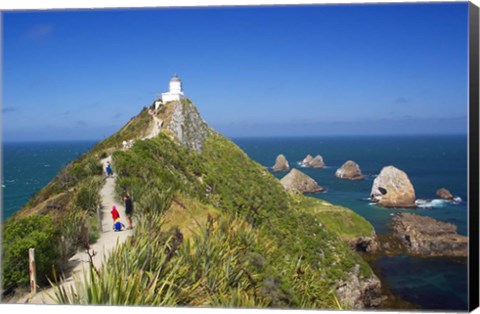 Framed Lighthouse, Nugget Point, South Island, New Zealand Print