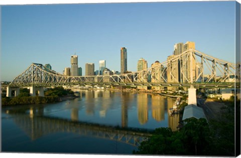 Framed Australia, Brisbane, Story Bridge, Riverside Centre Print