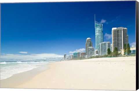 Framed Australia, Gold Coast, Surfer&#39;s Paradise Beach Print