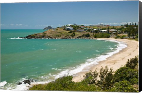 Framed Australia, Queensland, Yeppoon Kemp Beach coastline Print