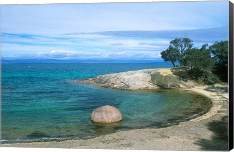 Framed Half Moon Bay, Freycinet National Park, Tasmania, Australia Print
