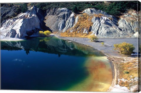 Framed Blue Lake, St Bathans, Central Otago, New Zealand Print