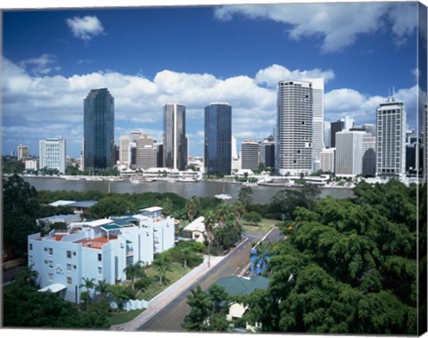 Framed Brisbane Skyline, Queensland, Australia Print