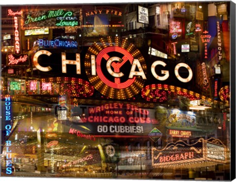 Framed Chicago Night Print