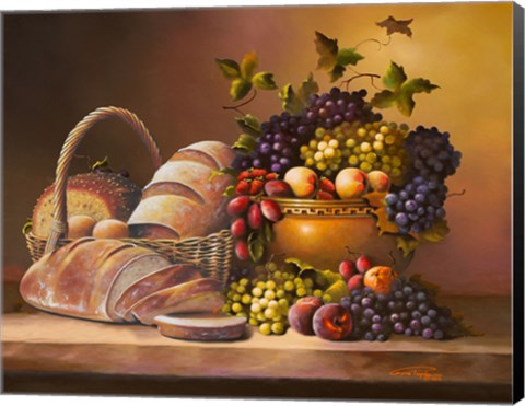 Framed Fruit and Bread Print