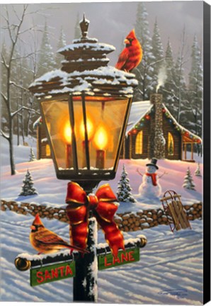 Framed Christmas Perch Print