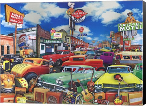 Framed Cowboy Town - Rainbelt Print