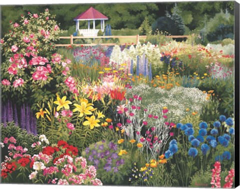 Framed Door County Garden Gazebo Print