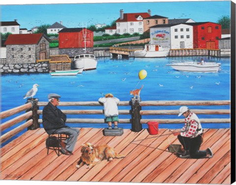 Framed Here Fishy, Fishy, Fishy Print