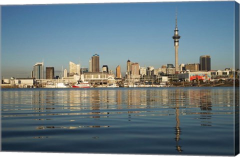 Framed Auckland CBD skyline, North Island, New Zealand Print