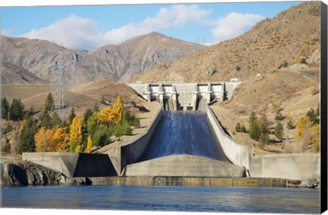 Framed Lake Aviemore, Benmore Dam, South Island, New Zealand Print