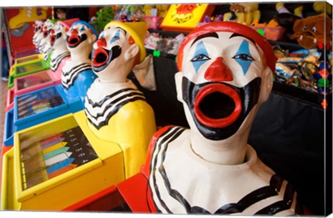 Framed Laughing Clowns Side-Show, Rotorua, Bay of Plenty, North Island, New Zealand Print