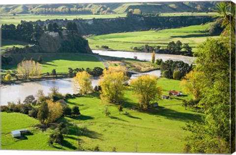 Framed Rangitikei River, near Ohingaiti, Rangitikei, North Island, New Zealand Print