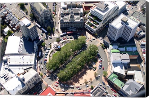 Framed Aerial view of Octagon, Dunedin, New Zealand Print