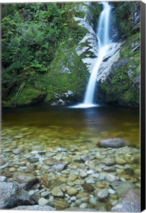 Framed Dorothy Falls, Lake Kaniere, South Island, New Zealand Print