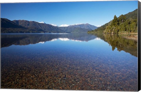 Framed Lake Kaniere, West Coast, South Island, New Zealand Print