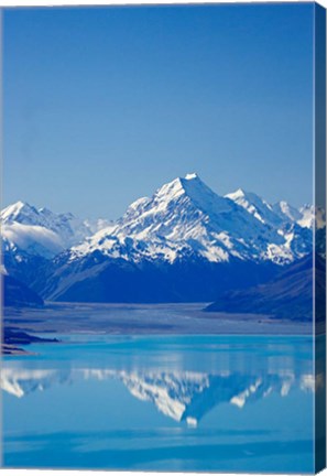 Framed Aoraki, Mt Cook and Lake Pukaki, South Canterbury, South Island, New Zealand Print