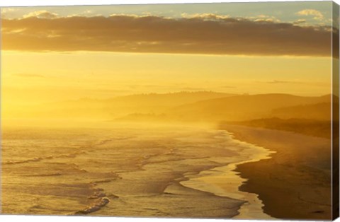 Framed Coast South of Dunedin, South Island, New Zealand Print