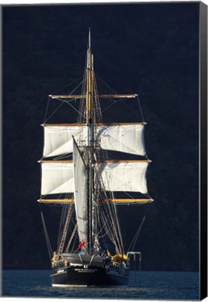 Framed Spirit of New Zealand Tall Ship, Marlborough Sounds, South Island, New Zealand Print