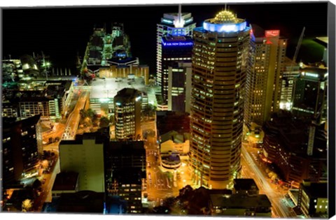 Framed Auckland CBD Viewed from Skytower, Auckland, North Island, New Zealand Print