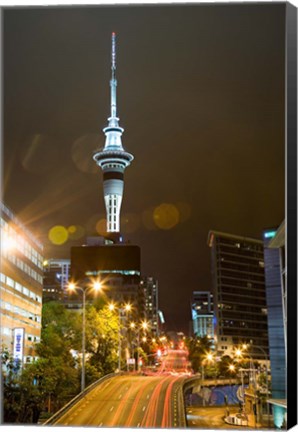 Framed Skytower, Hobson St, Auckland, North Island, New Zealand Print