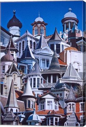 Framed Turret Town, Montage of Turrets from Dunedin&#39;s Historical Buildings, New Zealand Print