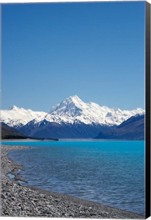 Framed Aoraki Mt Cook and Lake Pukaki, South Island, New Zealand Print