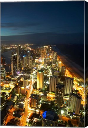 Framed Australia, Queensland, Surfers Paradise, City Skyline Print