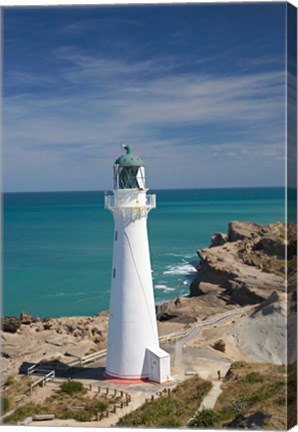 Framed Castle Point Lighthouse, North Island, New Zealand Print