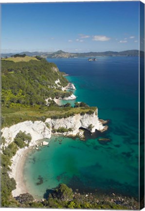 Framed Coastline, Cathedral Cove, North Island, New Zealand Print