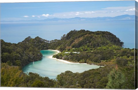 Framed Frenchman Bay from Abel Tasman, South Island, New Zealand Print