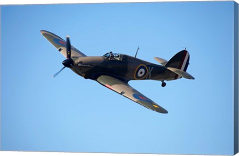 Framed Hawker Hurricane, British and allied WWII Fighter Plane Print