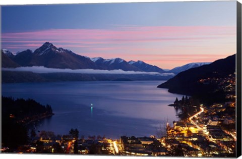 Framed Lake Wakatipu, Queenstown, South Island, New Zealand Print