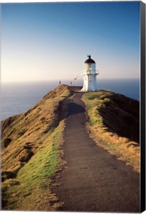 Framed Lighthouse of Cape Reigna, Northland, New Zealand Print